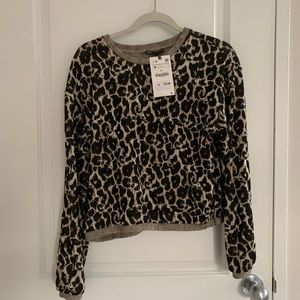 NWT ZARA CHEETAH SWEATER